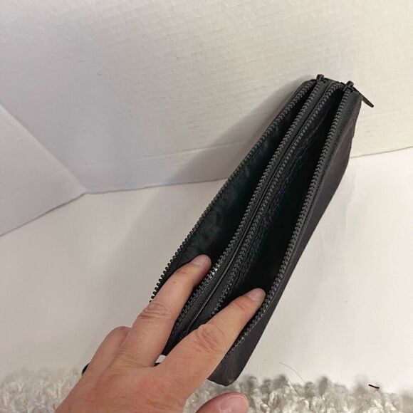 Lululemon Athletica Double Up Zip Pockets Black Clutch Pouch Wristlet Wallet - Picture 7 of 12